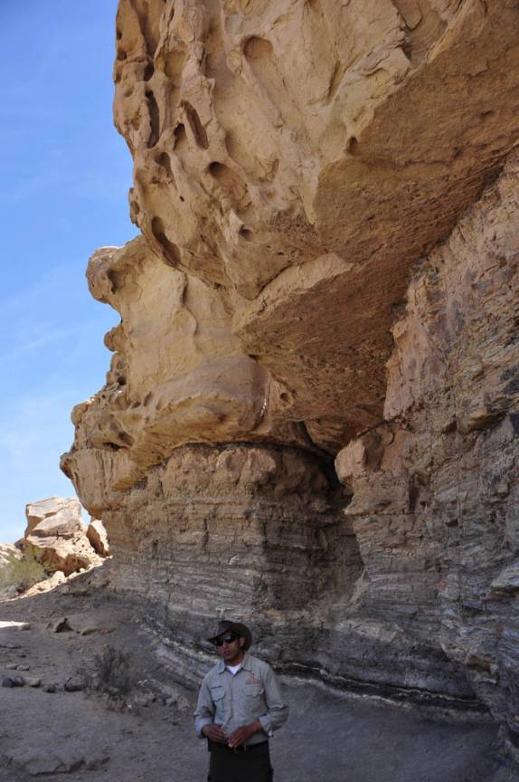 Nosso guia nos dá aulas de geologia no Parque Provincial Ischigualasto, na Argentina
